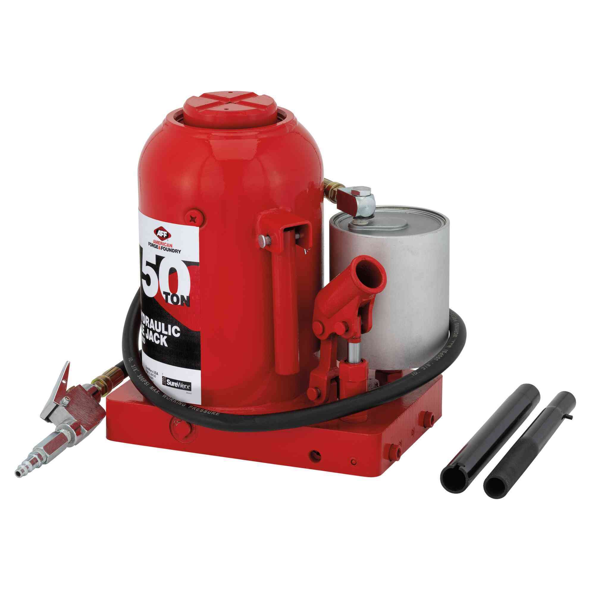 American Forge & Foundry Bottle Jack — 50 Ton Capacity, Air/Manual, Super Duty, Model# 5650SD